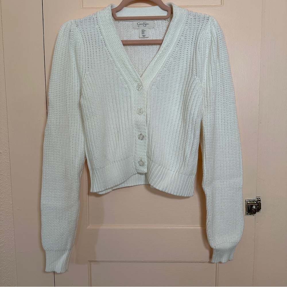 Cropped cotton cardigan